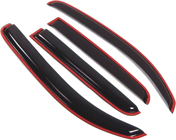 WD2-070i Dark Smoke 4 Pcs Set Window Visor (in-Channel) Deflector Rain Guard Compatible with 2006-2011 Chevrolet HHR