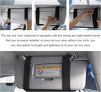Molle Car Sun Visor Organizer, Multi-Pocket Zippered Visor Pouch with Tactical Panel & Glasses Clip, Sunshade Tactical Gear Storage Organizer for Trucks SUVs Patrol Cars