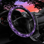 Gothic Purple Black Bats Steering Wheel Cover for Women Men Neoprene Breathable Wheel Cover Protector Anti-Slip Car Accessories Universal 15 Inch Fit for Cars Trucks Vehicles