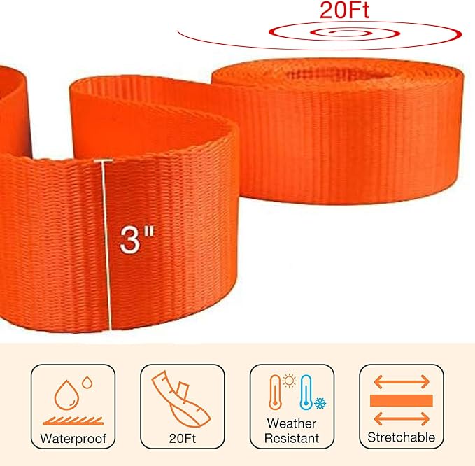 Tow Strap Tree Saver Strap for Winching 3" x 20' 30,000 lb,Heavy Duty Offroad Straps RV Trailer Truck Winch Strap Emergency 4x4 Off Road Recovery Towing Rope Camper Accessories Travel Car Essentials