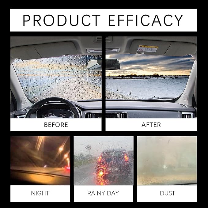 Anti-Fog & Water Repellent Spray: Anti-Fog & Water Repellent Spray for Windshields & Mirrors, Quick Interior & Exterior Car Glass Bundle for Windows, Windshields, Mirrors, Rain-Repellent (3pcs)
