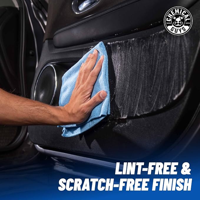 Workhorse Professional Microfiber Towels, Blue - 6 Pack Ultra-Soft Blend Detailing Towels for Wax, Glaze, Interior, Glass & All-Purpose Cleaning 16" x 16"
