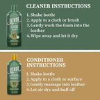 All Leather Care Kit - 5-Piece Natural Leather Cleaner & Conditioner with Aloe Vera, Bee Milk, Cloths & Brush for Car Seats, Furniture, Jackets, Bags & Boots, Gift for leather lovers