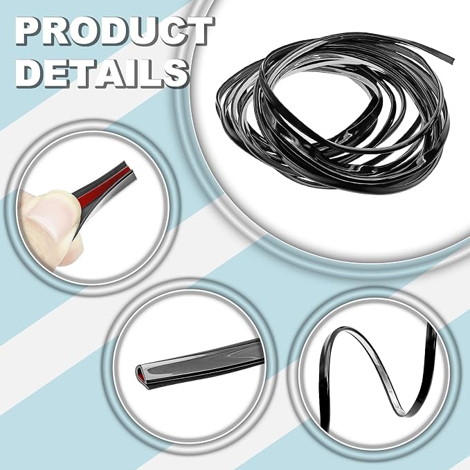 Car Door Edge Guards 16FT (5M), Universal U Shape Trim Molding Rubber Seal Protector, Anti-Collision Vehicle Protection Accessories Universal for SUV, Automobile, Truck, Van (Silver)