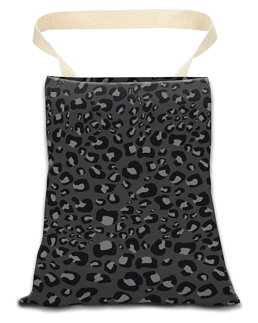 Car Trash Can, Durable Hanging Car Trash Garbage Bag, Cute Automotive Garbage Cans Organizer, Black Leopard Skin