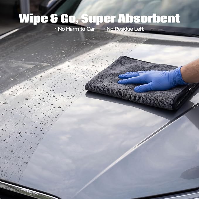 REDKISS 2P 800GSM Large Microfiber Car Towels for SUV Truck Detailing | 35" × 24", Twist Loop, Ultra-Absorbent,Streak-Free, Scratch-Free, No Water Spots