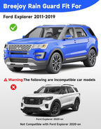 in-Channel Window Rain Guards Fit for Ford Explorer 2011 2012 2013 2014 2015 2016 2017 2018 2019, Extra Durable Visors Vent Visors Window Deflector Vent Shades Car Accessories -4 pcs
