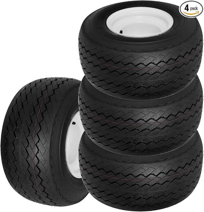 4 Pack 18x8.50-8 Golf Cart Tires with Wheel Assembly, 4-Lug 4" Center Hub, Compatible with Club Car, Cushman, E-Z-GO Golf Carts