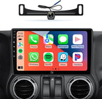 Car Radio Stereo Upgrade for Jeep Wrangler JK Compass Grand Cherokee Dodge Ram with Wireless CarPlay/Android Auto/10.2'' TouchScreen/Android13/GPS Navigation/Backup Camera (New-HC-Jeep 2+32G)