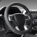 Black Microfiber Leather Auto Car Steering Wheel Cover 15 inch