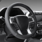 Black Microfiber Leather Auto Car Steering Wheel Cover 15 inch