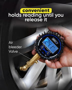 GERCHWAY Digital Tire Pressure Gauge for Cars - Accurate Air Pressure Gauge for Tires with 360° Swivel Chuck - 200 PSI