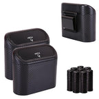 Mini Car Trash Can with Lid, Small Car Garbage Can, Cute Leakproof ABS Car Trash Bin, Car Accessories for Interior, Garbage Bin for Car, Home, Office with 120pcs Trash Bags Carbon Fibre