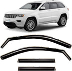in-Channel Incredibly Durable Rain Guards for Jeep Grand Cherokee 2011-2021, Original Window Deflectors, Vent Deflector, Vent Window Visors, Dark Smoke Car Accessories, 4 pcs - 611032LPf