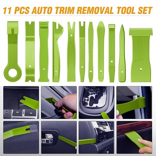 238Pcs Trim Removal Tool, Auto Push Pin Bumper Retainer Clip Set Fastener Terminal Remover Tool Adhesive Cable Clips Kit Car Panel Radio Removal Auto Clip Pliers, Green