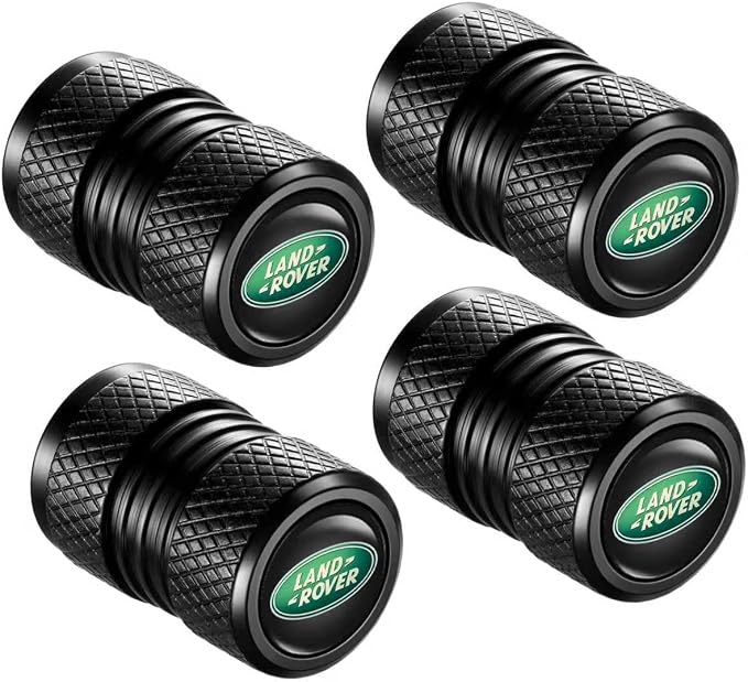 Tire Valve Stem Caps, Compatible with Land Rover Series Stem Cap Universal Car Air Cover Car Accessories for Cars, SUV, Truck, Motorcycles 4pcs （Black）..