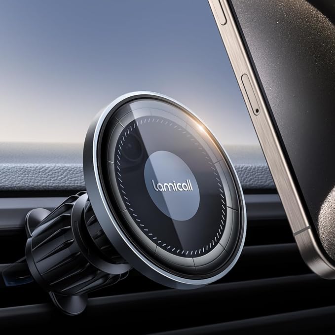 For MagSafe Car Mount - [20X Strong Magnets] [Metal Hook] Magnetic Phone Holders for Your Car - 360° Rotation Car Phone Holder Valentines Day Gift for iPhone 16 Pro Plus Max Case & All Phones
