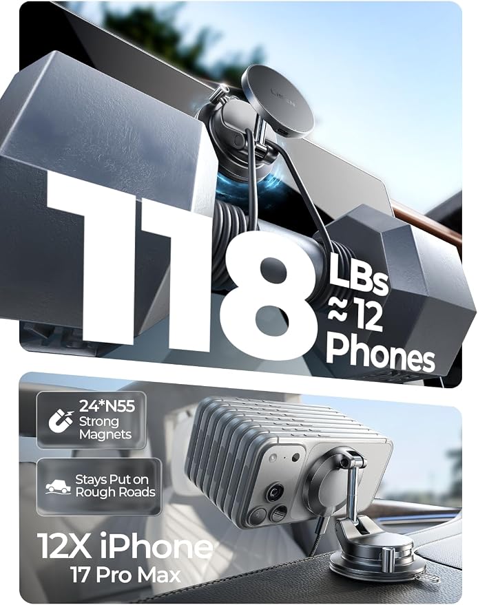 15W Magsafe Wireless Car Mount Charger
