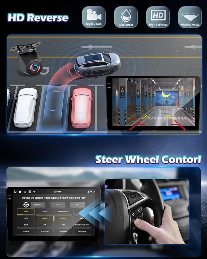 4+128G Android Car Stereo for Jeep Cherokee Sport 2014 2015 2016 2017 with Wireless Carplay/Android Auto - 10 Inch HD Touchscreen Radio with EQ/5GHz WiFi/GPS/SWC + AHD Rear View Camera