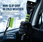 2 Pack Car Snow Removal Kit, Includes 2 Ice Scrapers + 2 Snow Brooms, 14 Inch Dual-Head Winter Car Snow Brush Set with Storage Pouches for Car Windshield Roof Snow Clearing