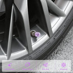 4 Pack Handmade Crystal Rhinestone Car Tire Valve Stem Caps, Car Wheel Tire Valve, Attractive Dustproof Bling Car Accessories, Universal for Cars, Trucks and Motorcycles-Purple