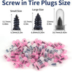 110 PCS Tire Repair Screws, Vacuum Tire Plug Kit Spiral Rubber Nail, Tire Plugs Screw Type Fast Tool Self Screw in Tire Plugs, Tire Repair Kit for Car, Truck, Motorcycle Tire Puncture Repair