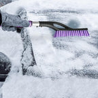 2 Pack 27" Snow Brush and Ice Scraper for Car Windshield - Purple | Soft Non-Scratch Bristles, Non-Slip Foam Grip, Detachable Design, Car Snow Removal Tool for Windshields & Windows
