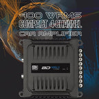 Banda Audiopart BD-400.4 4 Channel Amplifier Car Audio - 400W RMS Full Range 4 Channel Amp for Door Speakers, Mini Car Amplifier, Multi-Speaker Systems, Small 4 Channel Amp