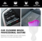 Car Detailing Brush, Curved Soft Bristles Auto Removal Dust Collectors, Universal Vehicle Dashboard, Air Conditioner Vents etc Interior Cleaning Tool Accessory (White/Purple)