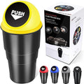 Cup Holder Trash Can, Leakproof Car Trash Can with Lid, Trash Bin for Car Accessories, Mini Garbage Bin Organizer for Automotive Office Home Kitchen, Applicable to Women and Men