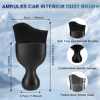 2 PCS Car Interior Detailing Brush, Auto Car Dusting Brushes, Soft Bristles Duster Removal Cleaning Tool for Dashboard Interior, Exterior, Skylight, Leather, Dust Brush, Black