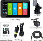 Portable Carplay Screen for Car Compatable with Apple CarPlay and Android Auto,Wireless Car Play Unit with GPS Navigation,Bluetooth,Mirror Link,Touch Screen for All Vehicles (7 Inch+Reverse Camera)