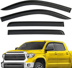 Extra Durable Window Deflectors Tape-On Window Visors Rain Guards Fit for Toyota Tundra 2007-2021 CrewMax, Sun Visors, Wind Vent for Shades, Exterior Car Accessories - 4 pcs. AG0914