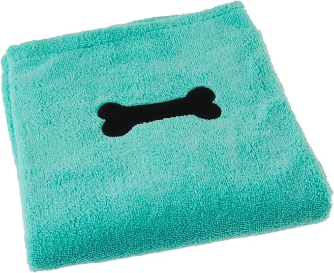 Pet Grooming Towel Collection Absorbent Microfiber X-Large, 41x23.5, Embroidered Green (Pack of 12)
