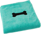 Pet Grooming Towel Collection Absorbent Microfiber X-Large, 41x23.5, Embroidered Green (Pack of 12)