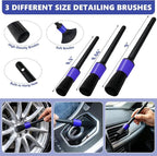 Windshield Cleaning Tool, 13PCS Car Detailing Kit Interior Cleaner, Car Window Cleaner with Extendable Handle, Car Interior Cleaning Kit with Detailing Brushes for Women Men (Blue)
