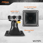 2X WG175Ph 1" Exit Compression Driver, 150 Watts 8 Ohm with Compact Waveguide, 108dB Tweeter Driver + Horn Combo - High Frequency Driver (2 Horn Drivers) Bundle 300 Watts