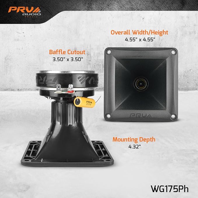 2X WG175Ph 1" Exit Compression Driver, 150 Watts 8 Ohm with Compact Waveguide, 108dB Tweeter Driver + Horn Combo - High Frequency Driver (2 Horn Drivers) Bundle 300 Watts