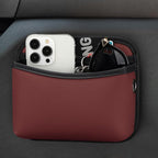 Universal Car Side Pocket Organizer, PU Leather Pouch for Car Seat, Door, Window, Console, Cards Trash Cell Phone Sunglasses Holder, Car Accessories, Red