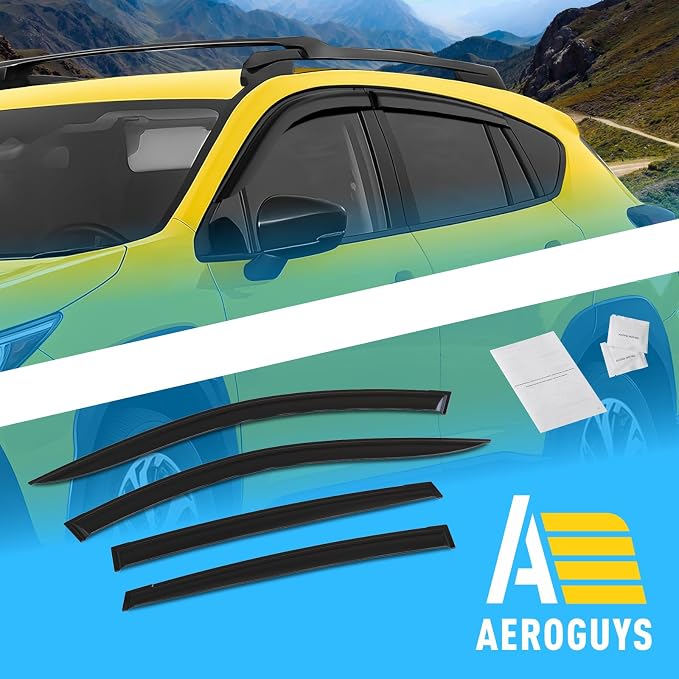 Extra Durable Window Deflectors Tape-On Window Visors Rain Guards Fit for Subaru XV Crosstrek 2024-2026, Sun Visors, Wind Vent for Shades, Exterior Car Accessories - 4 pcs. AG0985