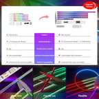 Dreamcolor Acrylic Car Interior Lights 18 in 1 RGB Car Ambient Lighting Kit APP Control Zoned Control System 252 Color Modes DIY 16 Million Colors Music Sound Active Neon Light Kits New Version