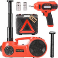 Upgraded Electric Hydraulic Car Jack Kit 5 Ton 12V Portable Lift Range 20.9 Inch with Impact Wrench and Tire Inflator Pump for SUV Sedan Truck Repair Floor Jack for Tire Change with LED Light