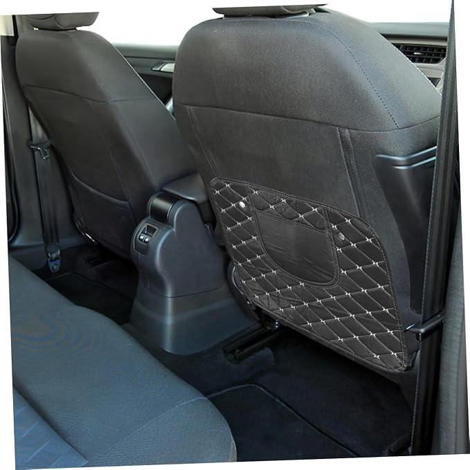 Car Seat Back Protector Durable Kick Mat with Built Storage Bag Backseat Organizer for Cars Comfortable Protection from Dirt Scratches for Family Travel