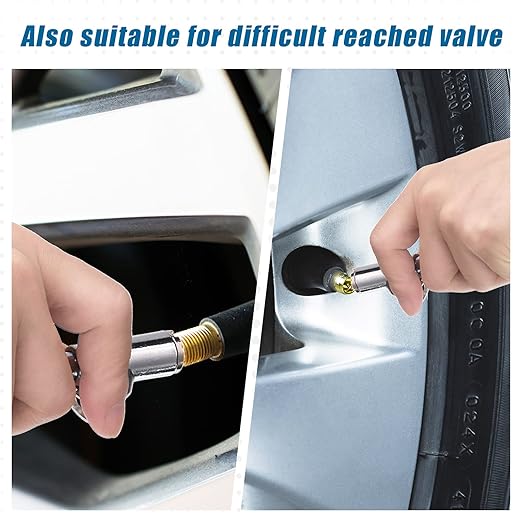 40 Pack Dual Head Tire Pressure Gauge Heavy Duty Air Pressure Tire Gauge for Auto Truck Car RV Van Gage Range 10-150PSI, 1-10Bar (Silver)