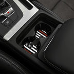 Thin Red Line 3-Pc Car Set: Steering Wheel Cover & 2 Car Coasters | Firefighter Anti-Slip Breathable Universal for 14.5 -15.5 Inch Car Wheel Cover Suitable for Men Women