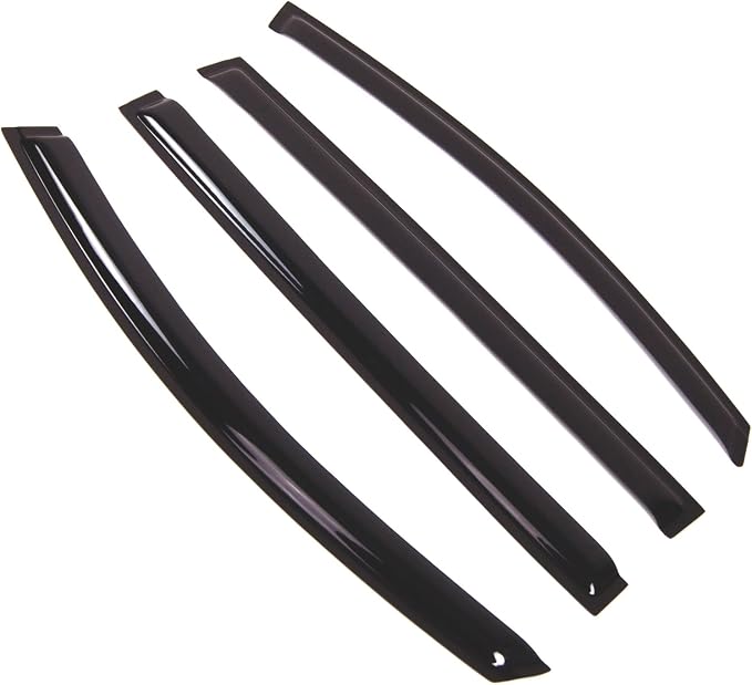 WD2-639 Dark Smoke 4 Pcs Set Window Visor (Outside Mount) Deflector Rain Guard Compatible with 2011-2017 Honda Odyssey