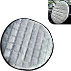 1 PC Car Steering Wheel Sun Shade, Aluminum Foil Anti-Scalding Steering Wheel Protector, Slip-On Thickened Driving Handle Heat Shield Cover, Universal for Most Cars SUVs Trucks (Silver)