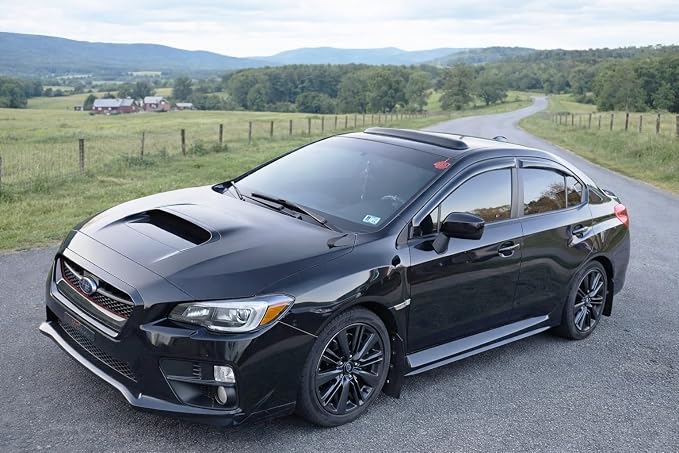 2015-2021 Tape-On Rain Guards for Subaru WRX Side Window Visor Deflectors, Durable Tinted Vent Shades 2016 2017 2018 2019 2020