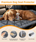 Backseat Pet Bed Mat, Non-Slip Dog Seat Cover with Scratch-Resistant Padding, Dog Bed for Cars, Trucks & SUVs, Universal Fit for Backseat Extenders (Gray)