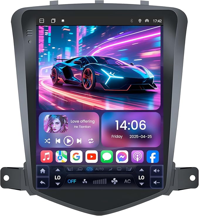 Car Radio for Chevy Cruze 2009-2015: 10.4 InchTouch Screen Car Stereo Wireless Carplay Andriod Auto Mirror Link Bluetooth 5.0 5GWiFi Backup Camera GPS FM SWC